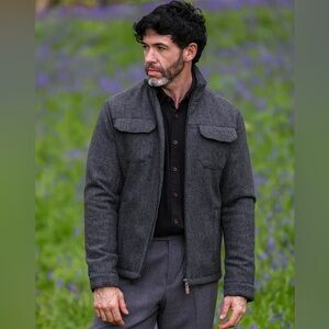 Emerald Isle Weaving Jacket Coat Mens XL 44 Handmade Ireland Wool Herringbone